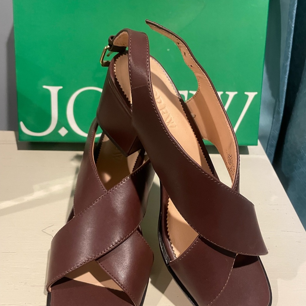 J. Crew Women's Chocolate Brown Heeled Sandals